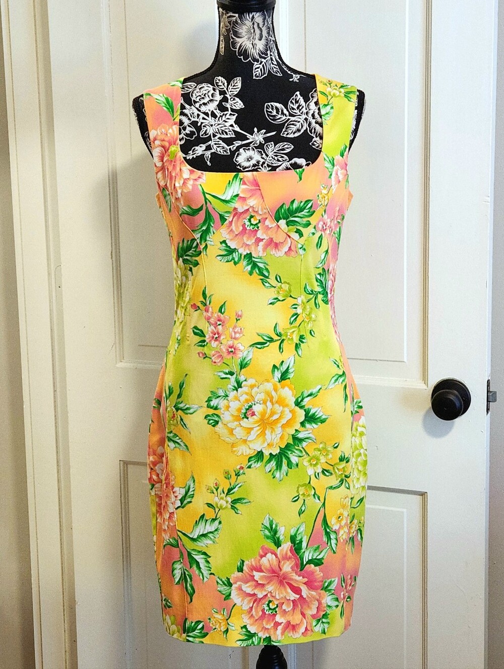 🌺RARE/VTG Y2K D&G Dolce & Gabbana🌺 - Yellow/Multicolor Bodycon Sheath Dress